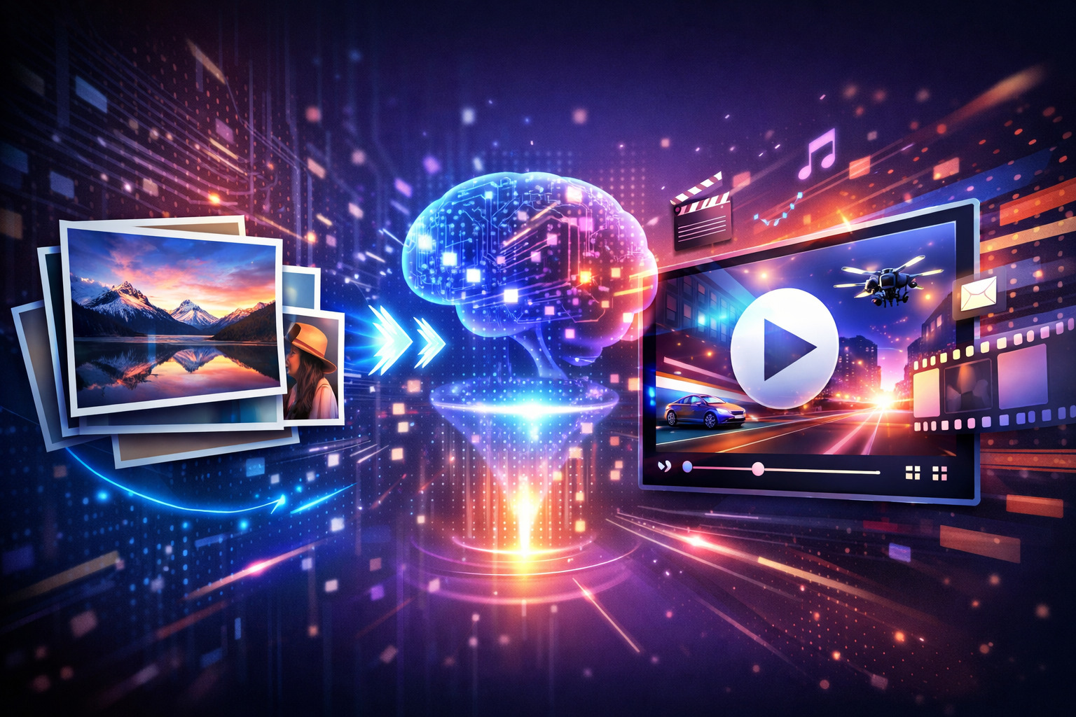 Image transforming into video